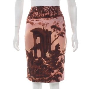 Prada silk and wool pencil skirt